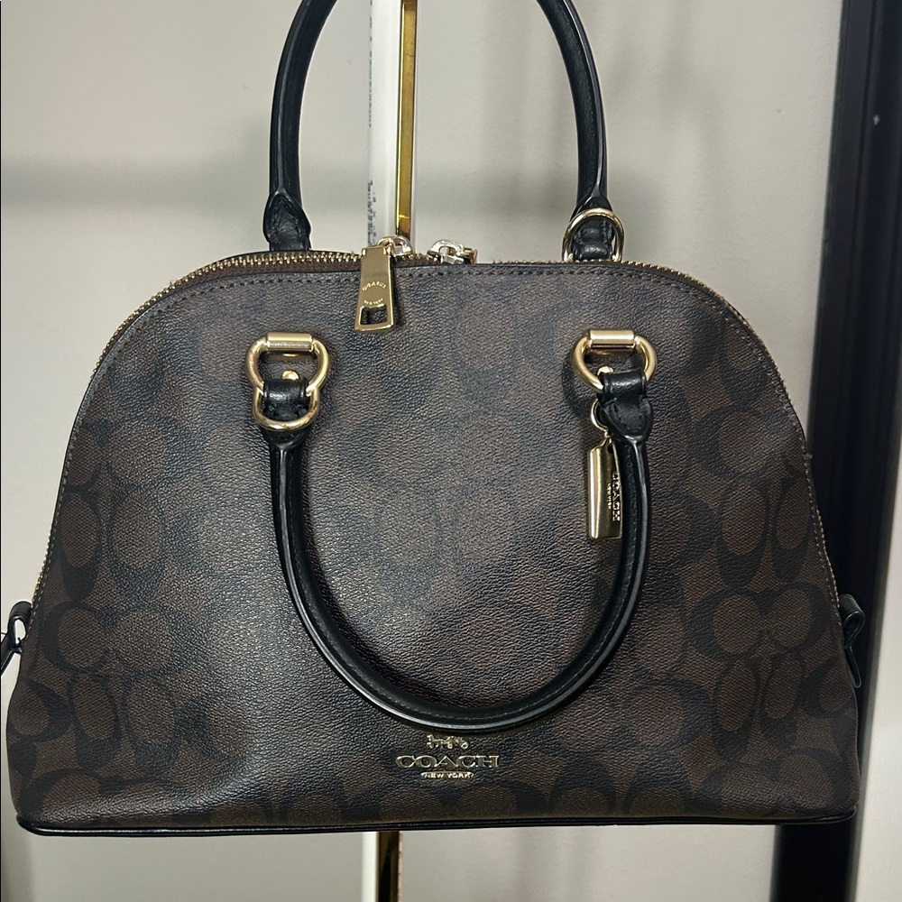 Coach Brown and Black Signature Dome Bag